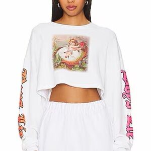 Boys Lie Nestled Up Long Sleeve Crop Tee